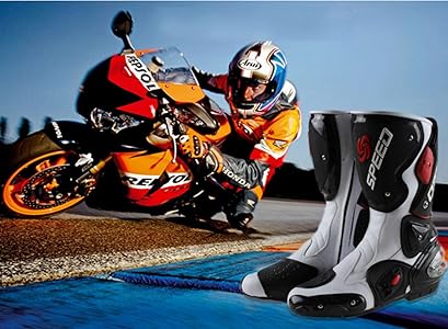 Amazon.co.jp: バイク靴 レーシングブーツ プロテクトスポーツブーツ