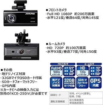 Amazon.co.jp: ALPINE(アルパイン) フロント/ルームカメラ内臓 2カメラ