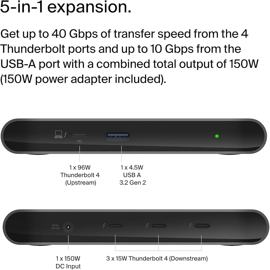 Amazon.co.jp: Belkin Connect Thunderbolt 4 ドッキングステーション