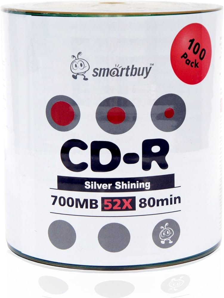 Amazon.com: Smartbuy Shiny Silver Top CD-R 200 Pack 700mb 52x