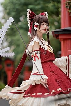 Amazon.co.jp: [エアーズCOS] 博麗霊夢 コスプレ衣装＋髪飾り