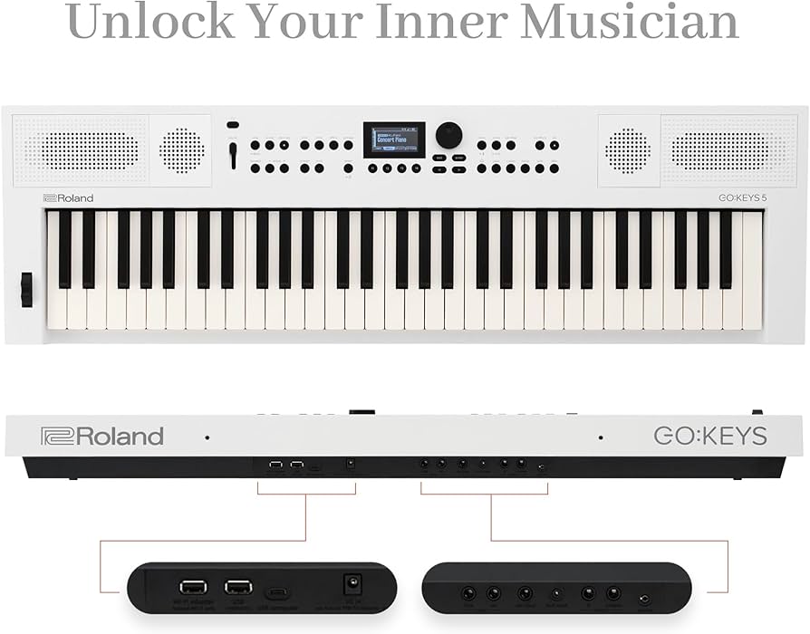 Amazon.com: Roland GO:KEYS 5 White Music Creation Keyboard Bundle