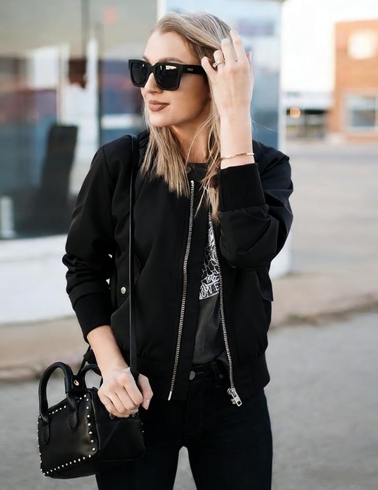 Zeagoo Womens Classic Quilted Jacket Short Bomber Jacket Coat