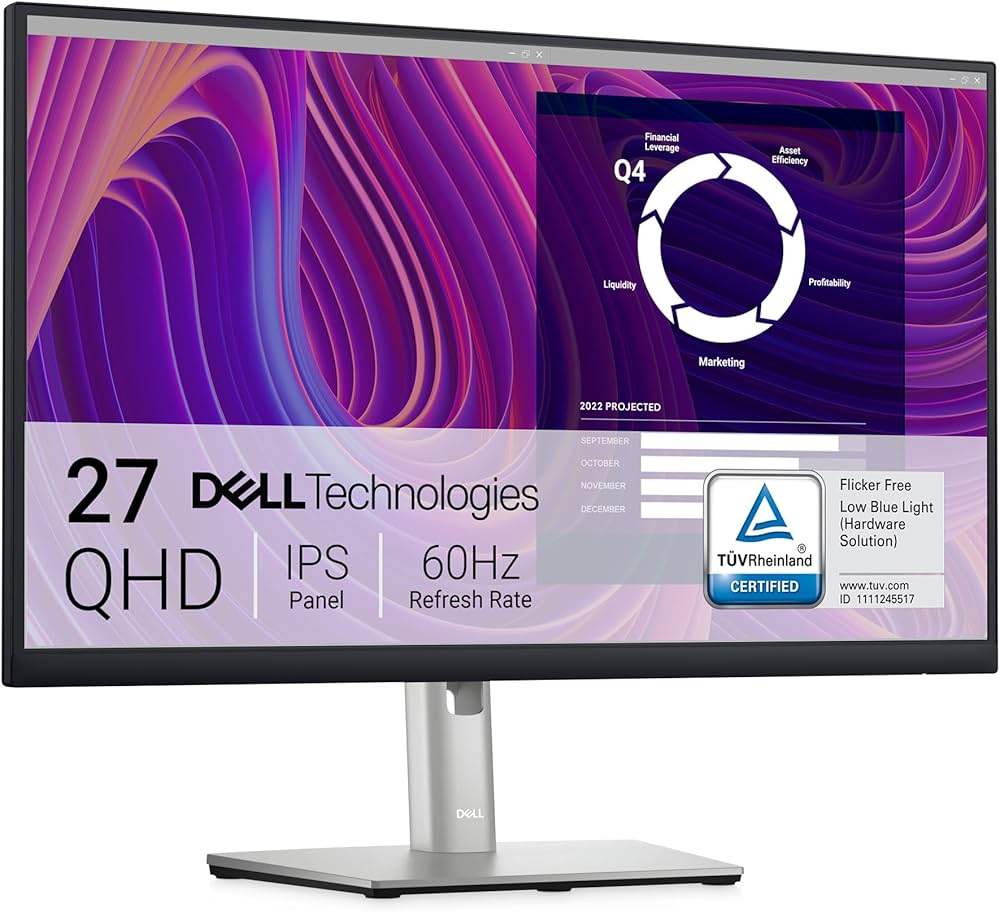 Dell P2723D 27 Inch QHD (2560x1440) Monitor, 60Hz, IPS, 5ms, 99