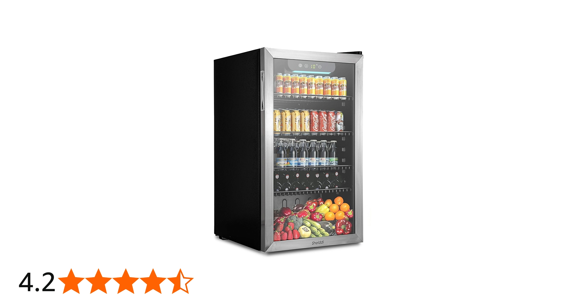 Amazon | Shelddi 冷蔵庫 93L コンプレッサー式 透明ガラスドア