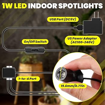 TobeBright Mini LED Spotlight Plug in, 2-in-1 Indoor Small Spot