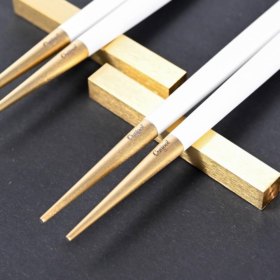Amazon | クチポール GOA ゴア ホワイト ゴールド 2膳セット 箸 箸置き