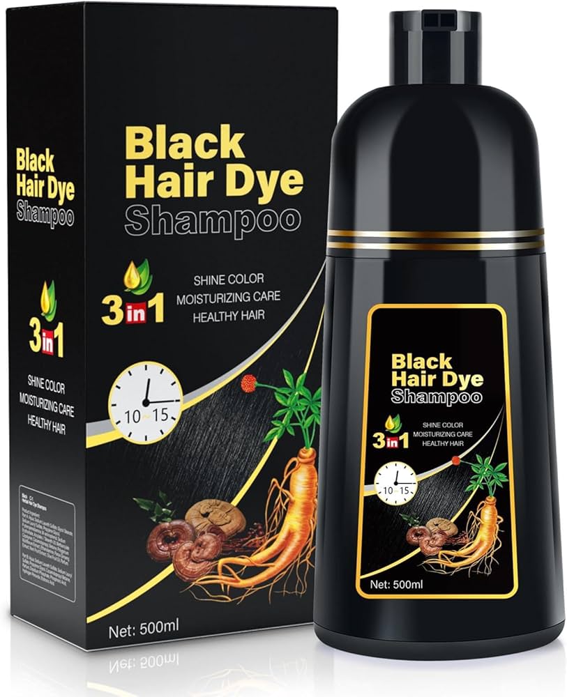 Black Hair Dye Shampoo Hair Color Shampoo 3 in 1 For Women for