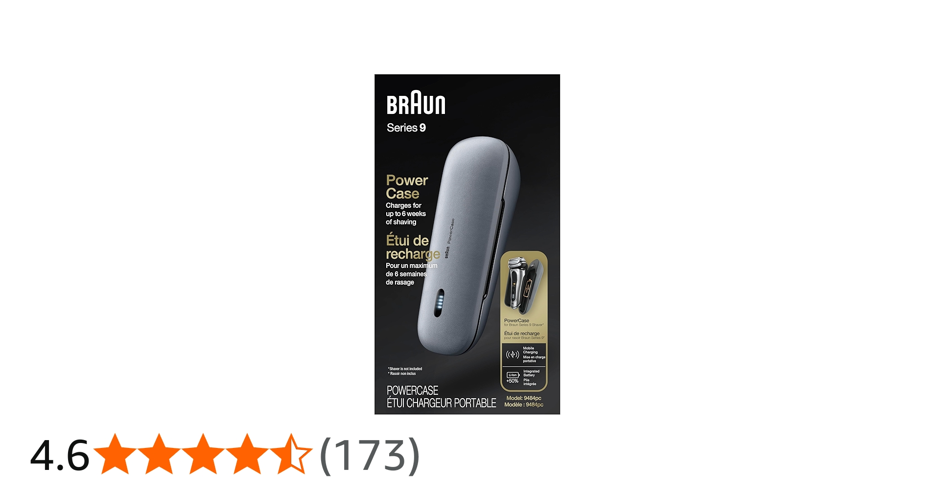 Braun PowerCase 9484pc, Mobile Shaver Charging Case, Compatible