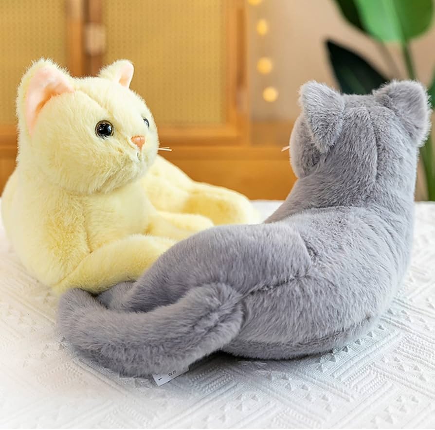 Amazon.co.jp: ぬいぐるみ 猫 ねこ イエロー ネコ ぬいぐるみ リアル