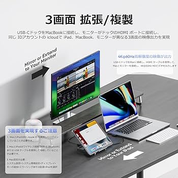 Amazon.co.jp: PULWTOP 9 in 1 iPad ドッキングステーション USB-C