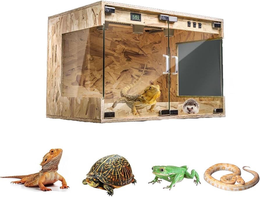 Amazon | Koubhyj 爬虫類 ケージ, OSBウッド 通気性が良い, 保温