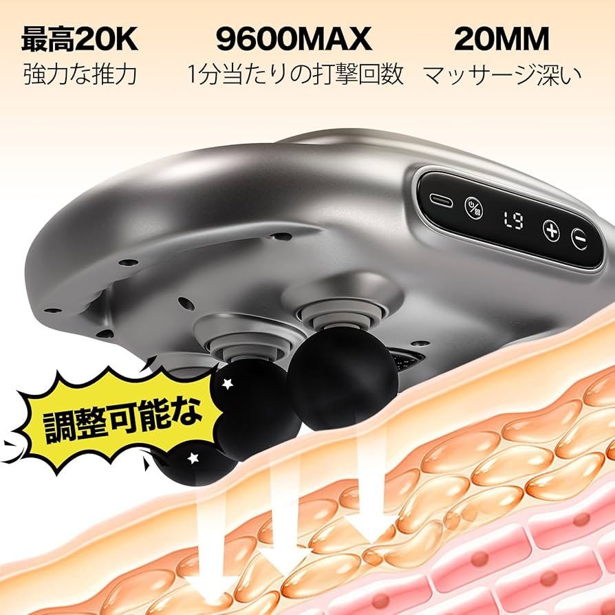 Amazon | FoxMum 筋膜リリースガン ハンディガン6個ヘッド筋膜ガン 6倍