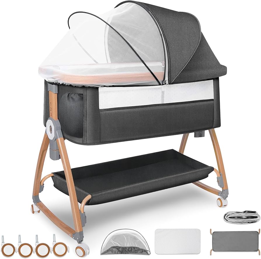 Amazon.co.jp: 最新 ベビーベッド 添い寝ベッド 折畳み 高さ6段調節