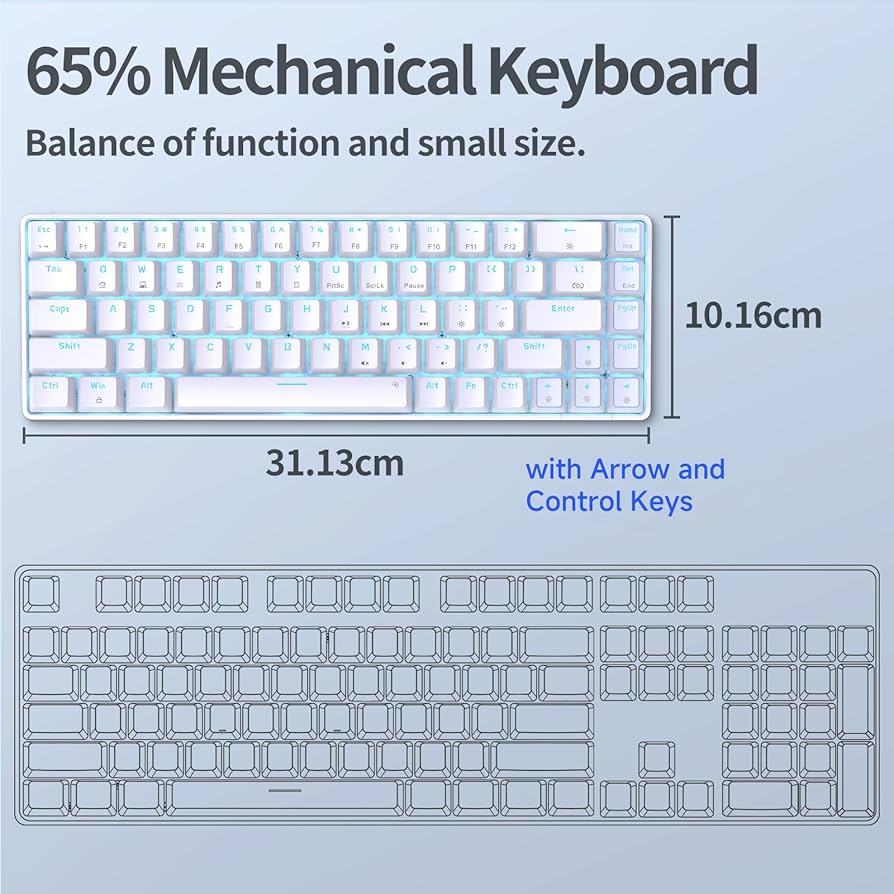 Amazon.com: TMKB T68SE Gaming Keyboard, 60% Mechanical Keyboard