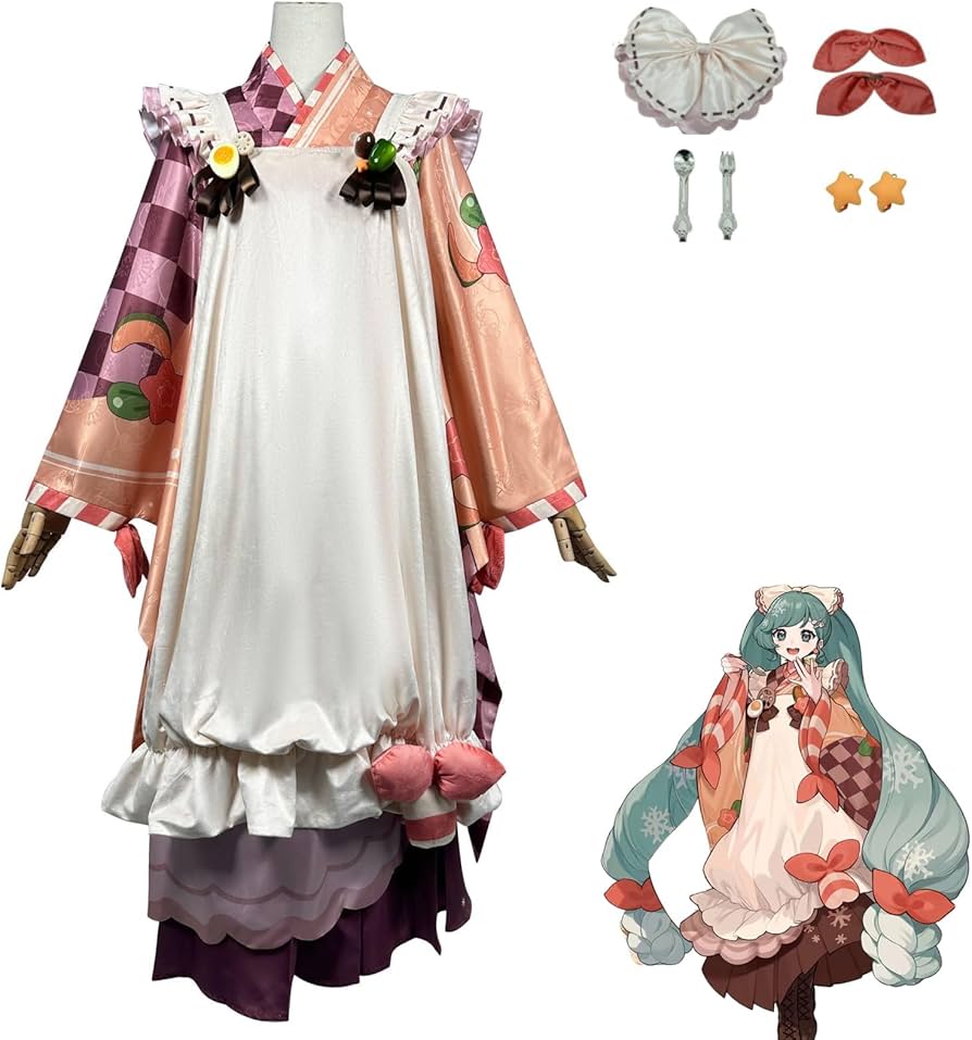 Amazon.co.jp: 雪ミク 2024 新衣装 初音ミク コスプレ衣装セット 髪飾