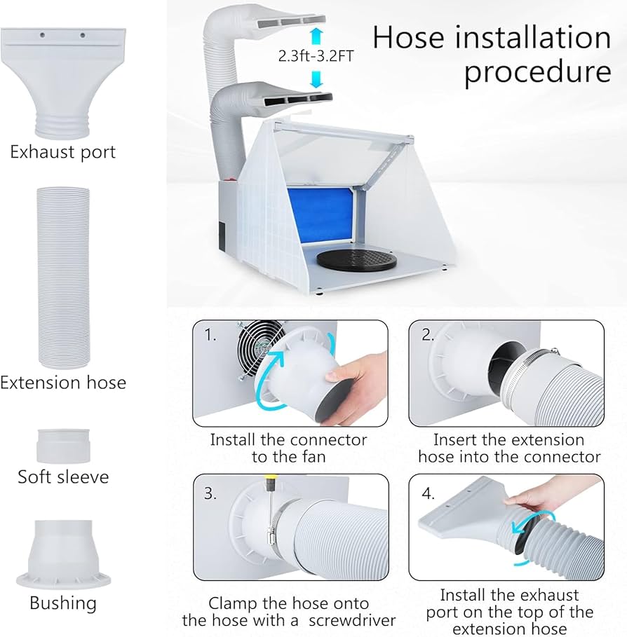 HS-E420DCLK LEDライト付きスプレーブース+エアブラシセット Amazon.co