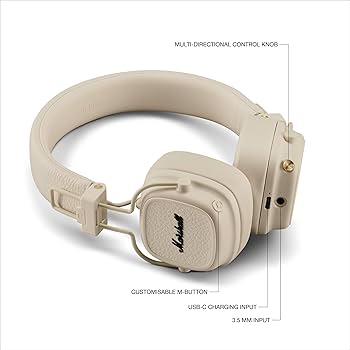 Marshall Major V Wireless On-Ear Headphones with 100+ Hours of