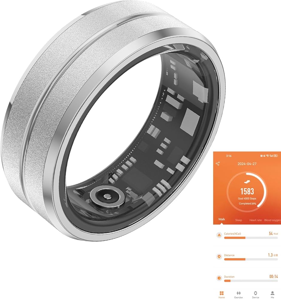 Amazon.com: Tulbeys Fitness Tracker Smart Ring, Step Counter for