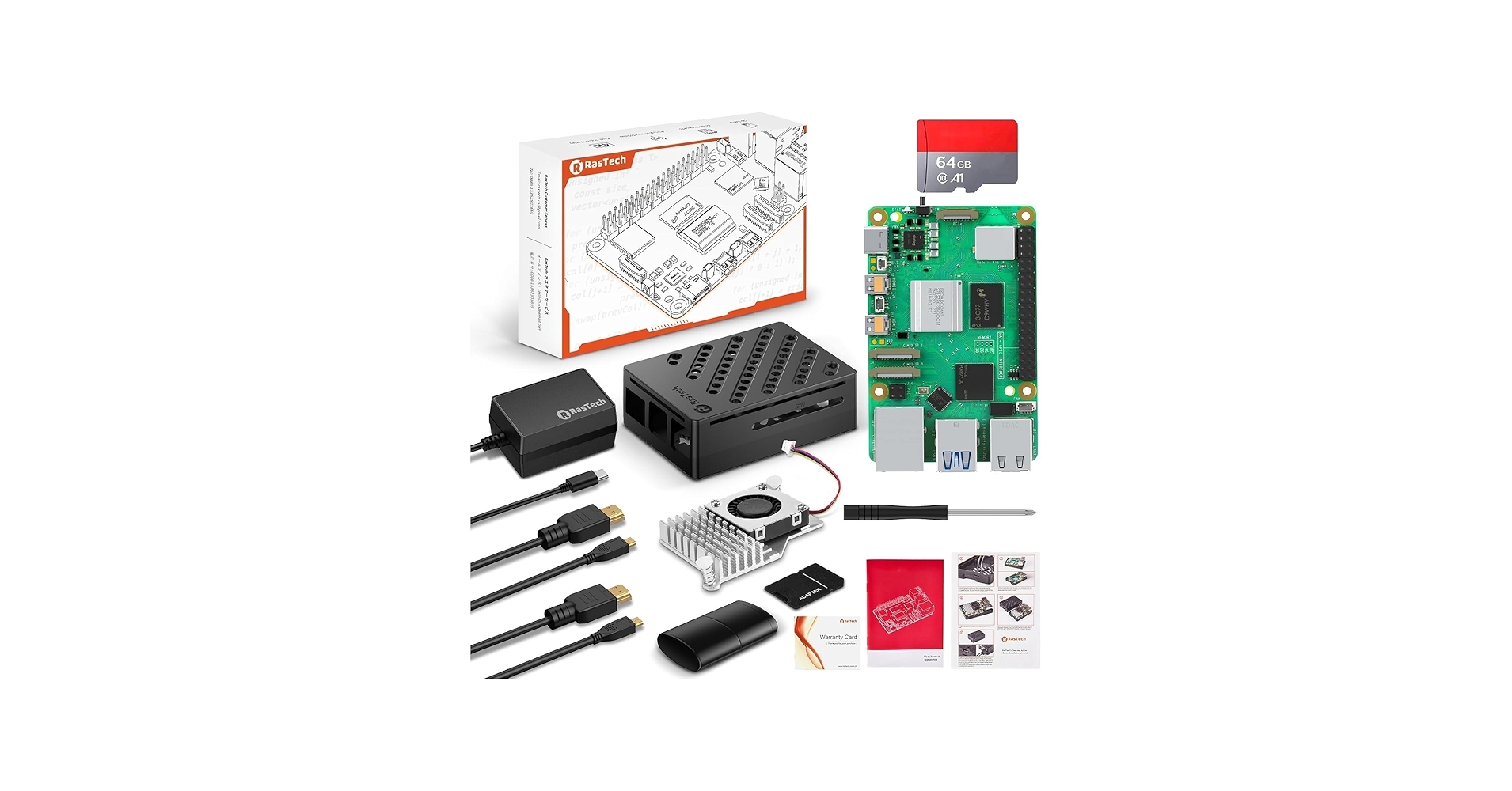 Amazon.com: RasTech Raspberry Pi 5 8GB Kit 64GB Edition with
