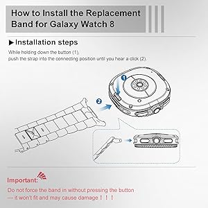 Amazon.com: Metal Band Compatible with Samsung Galaxy Watch 8 40mm
