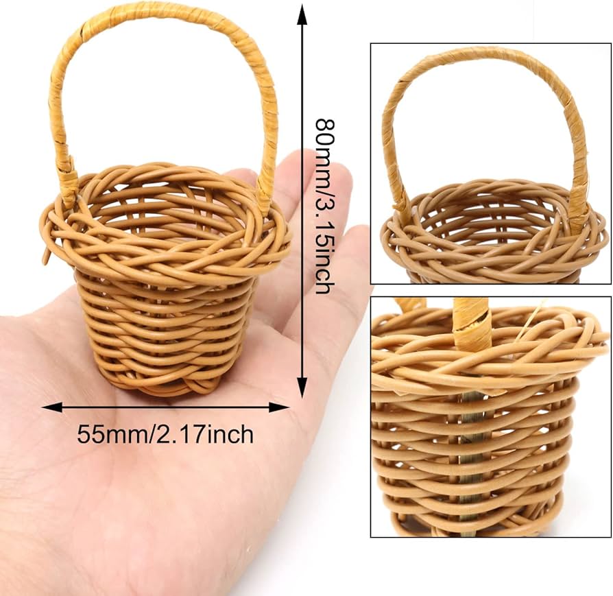 Amazon.com: Honbay 6PCS Miniature Woven Baskets with Handles Tiny
