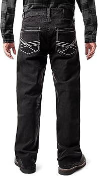 Axel Mens Jeans, Relaxed Fit Bootcut Jeans for Men, Work Pants