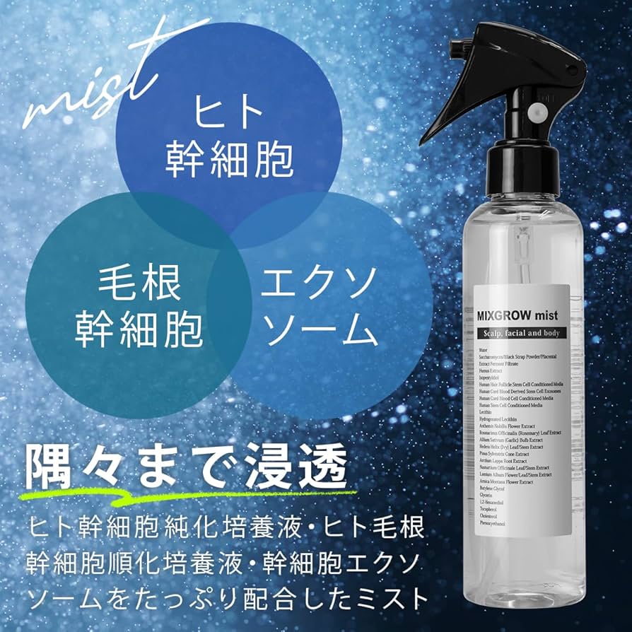 Amazon | MIXGROW mist 全身美容液 ヒト幹細胞順化培養液 毛根幹細胞
