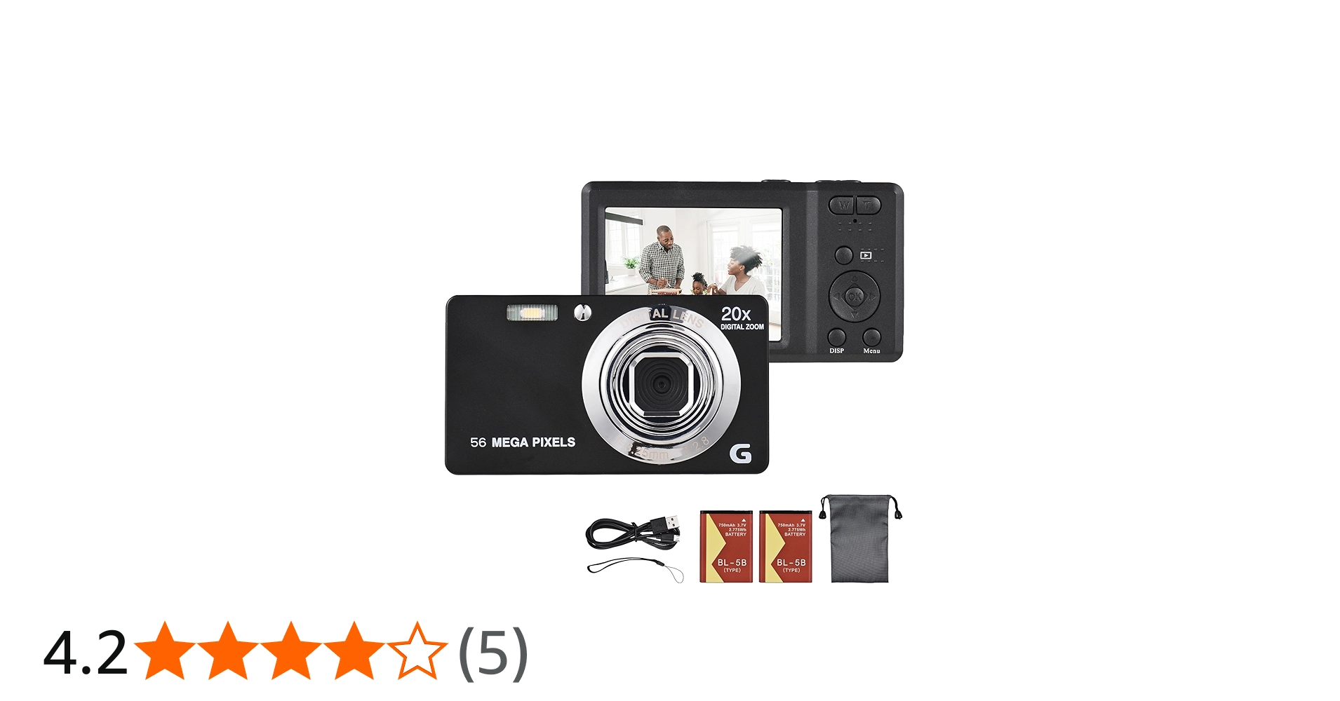 Amazon | デジタルカメラ デジカメ 56MP 4K オートフォーカス 2.7