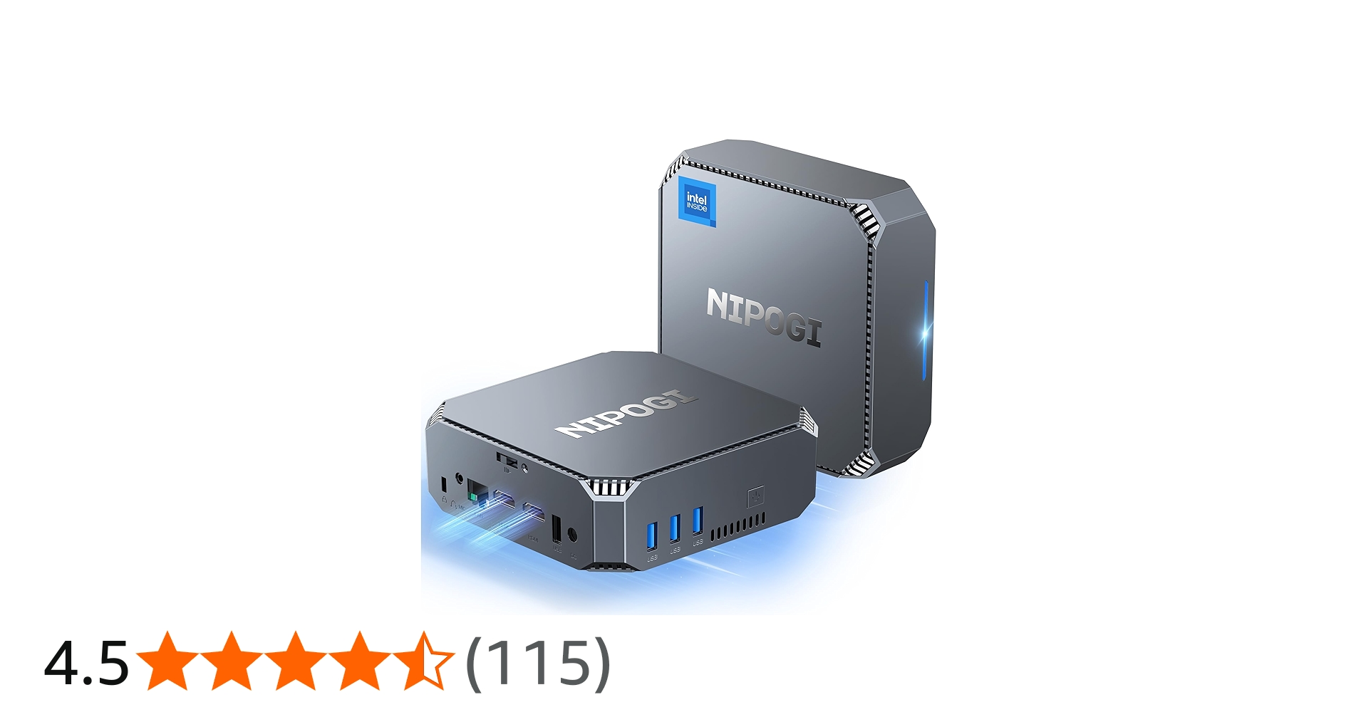 NiPoGi Mini PC,12th Gen Ιntel Alder Lake N100 Mini Computer (up to