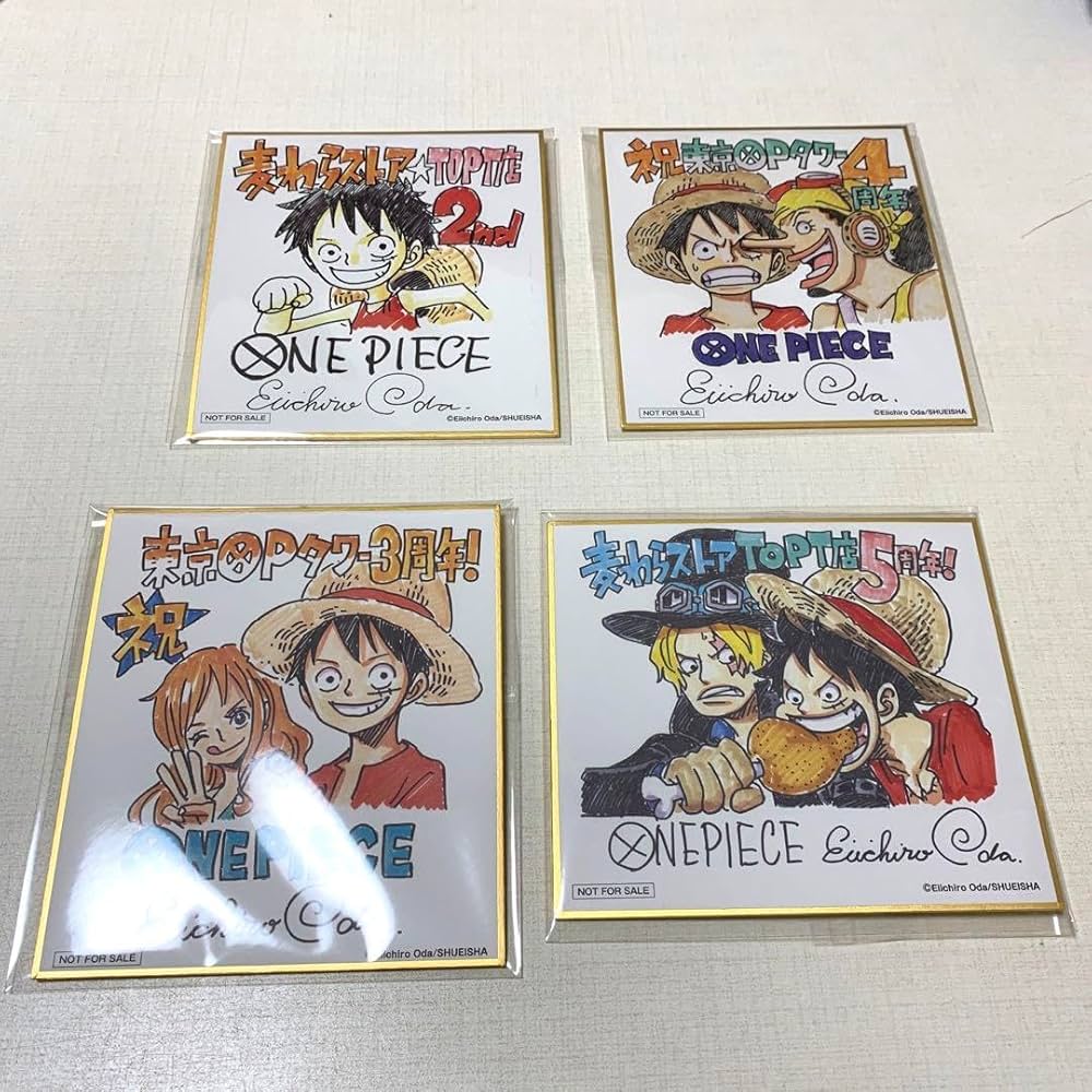 Amazon | ワンピースタワー 5周年記念原作書き下ろしミニ色紙 ルフィ