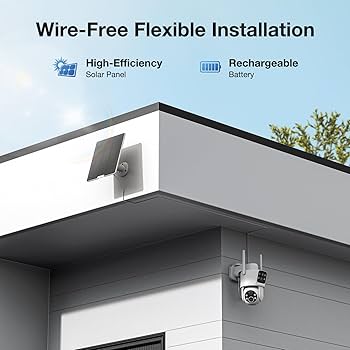 Amazon.com : TKENPRO Dual Lens Solar Security Cameras Wireless