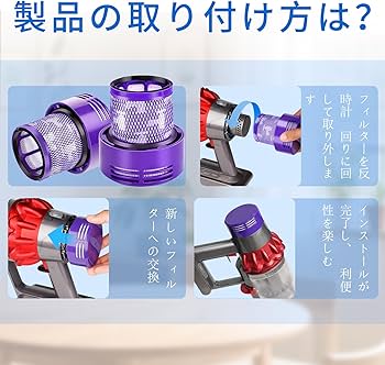 Amazon.co.jp: ダイソン V10 SV12 互換性フィルター 2個入り - 高性能