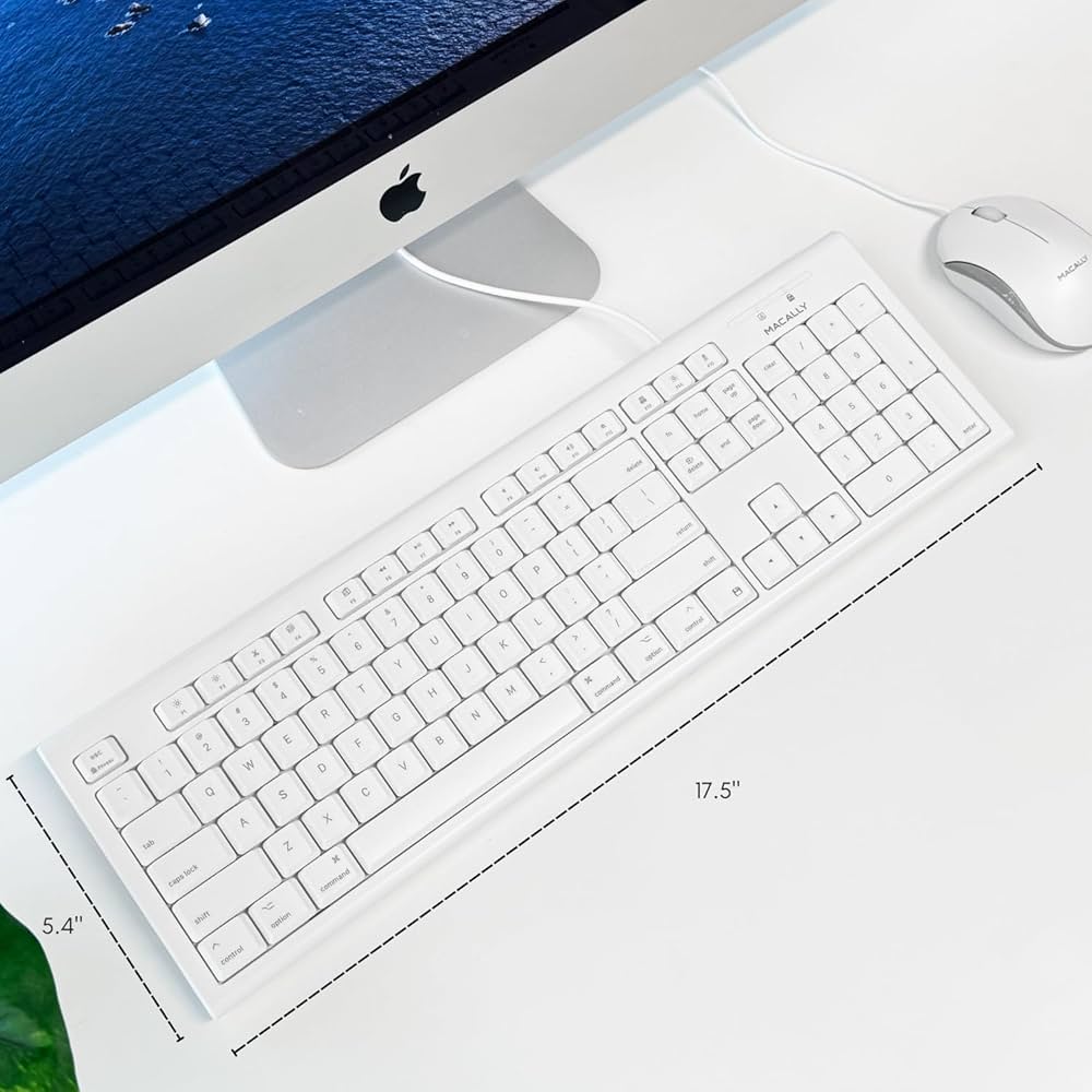 Amazon | Macally フルサイズUSB有線キーボードfor Mac Mini/Pro、iMac