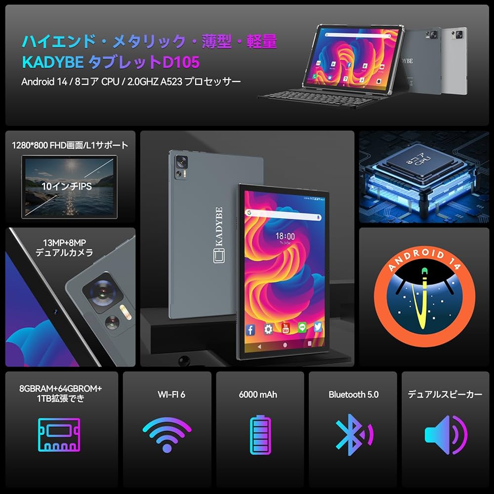 Amazon.co.jp: Android 14 タブレット 2024新登場タブレット 10インチ