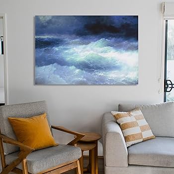 Amazon｜イヴァンアイヴァゾフスキー画家名作《波の中で》アート 印刷