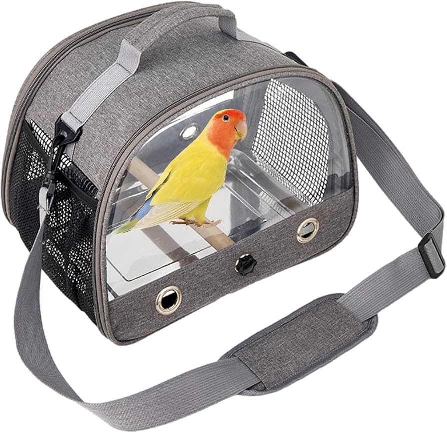 Amazon.co.jp: 鳥 キャリーバッグ 止まり木付き お散歩ケージ 手提げ