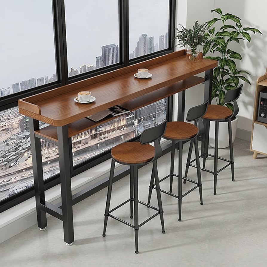 Amazon｜インダストリアルレストランバーテーブル 天然木 カウンター