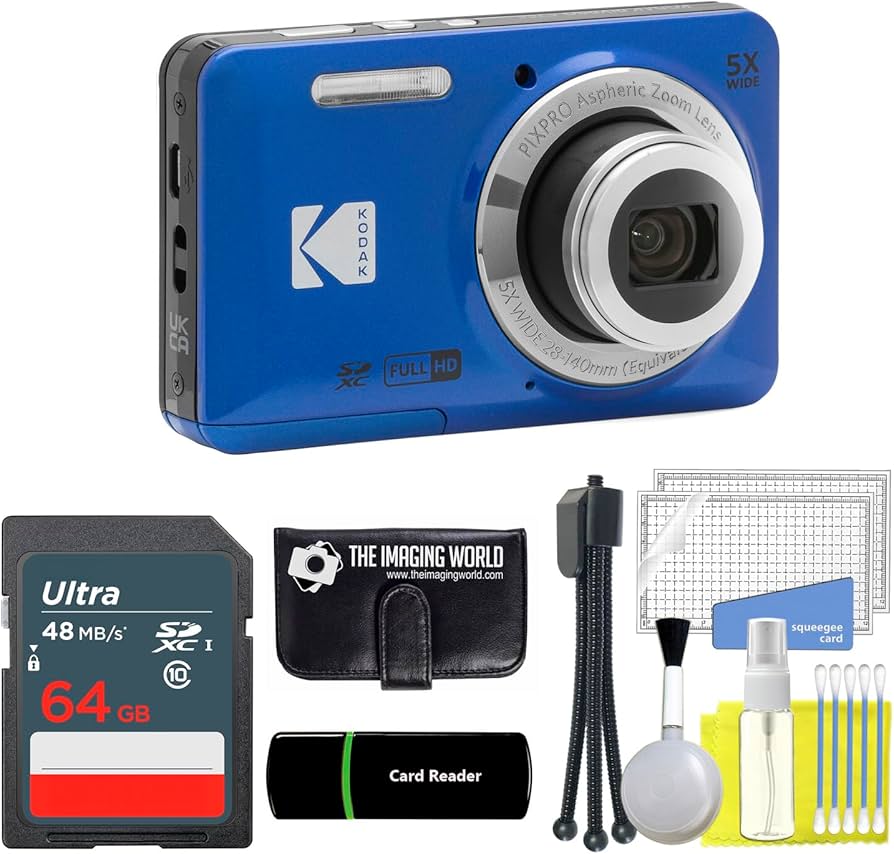 Amazon.com : Kodak PIXPRO FZ55 Blue 16MP Digital Camera 5X Optical
