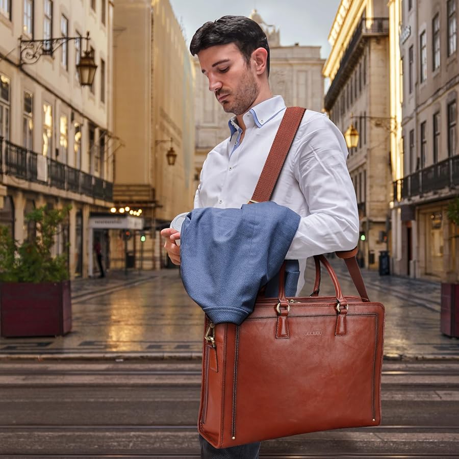 Amazon.co.jp: [バンニュス] ビジネスバッグ メンズ 本革 トートバッグ