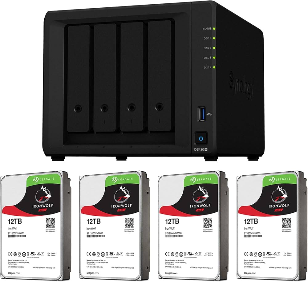 Amazon.co.jp: Synology NAS HDDセット 4ベイ DS420+ & Seagate HDD