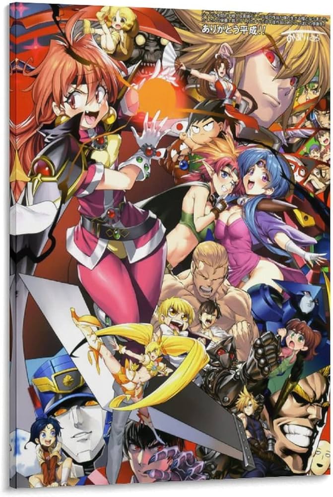 Amazon.co.jp: アニメキャラクターモンタージュポスター1 キャンバス