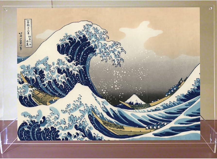 ノグチミエコ ガラスアート 浮世北斎浪裏 富嶽三十六景 2012年作