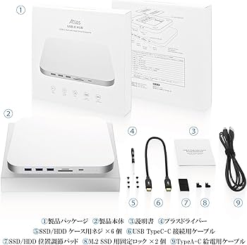Amazon.co.jp: Mac mini ドッキングステーション シルバー 8in1 TypeC