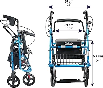Amazon | KMINA 歩行器 高齢者用 室内・室外兼用 介護用 多機能椅子 四
