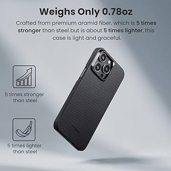 Amazon.com: Pitaka MagEZ Case 4 - Black/Grey(Twill) for iPhone 15