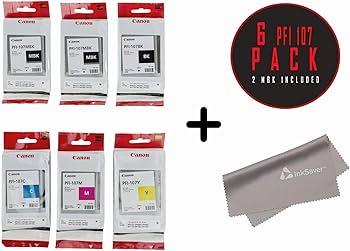 Amazon.co.jp: Canon PFI-107 セット 純正 Pfi-107 6パック 5色インク