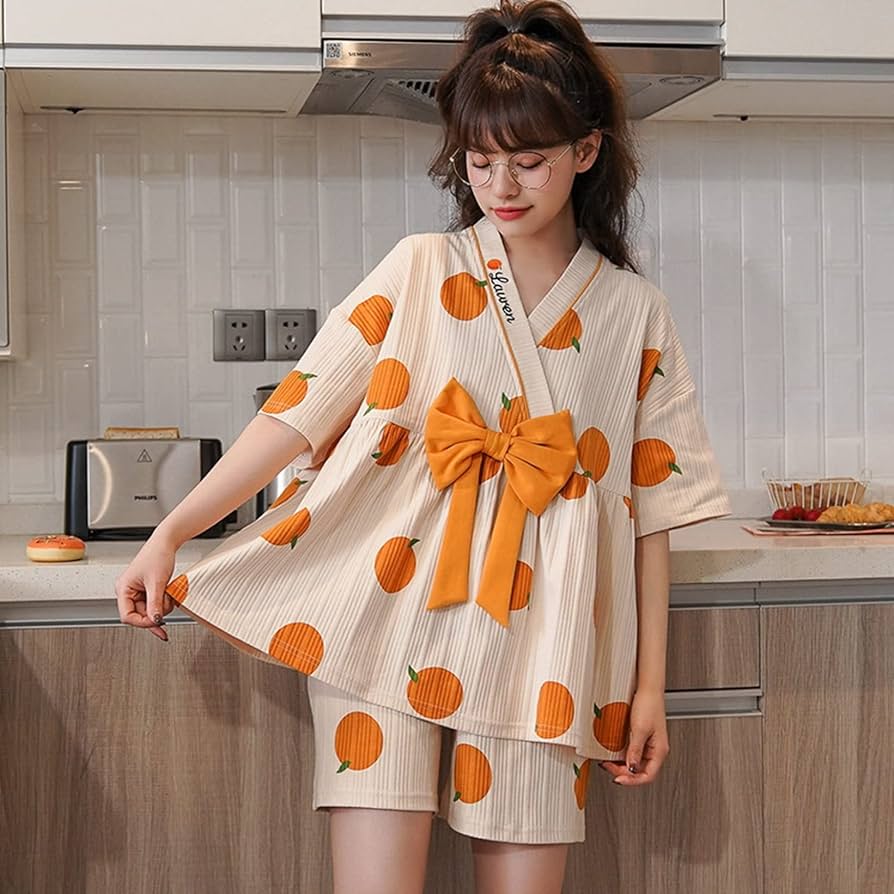 Amazon.co.jp: 夏用 和服パジャマ レディース ルームウェアセット 和風