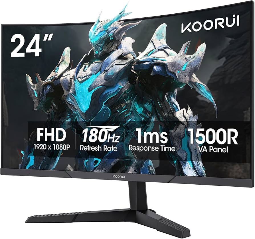 Amazon.com: KOORUI 24 inch Curved Gaming Monitor 180Hz FHD 1080P