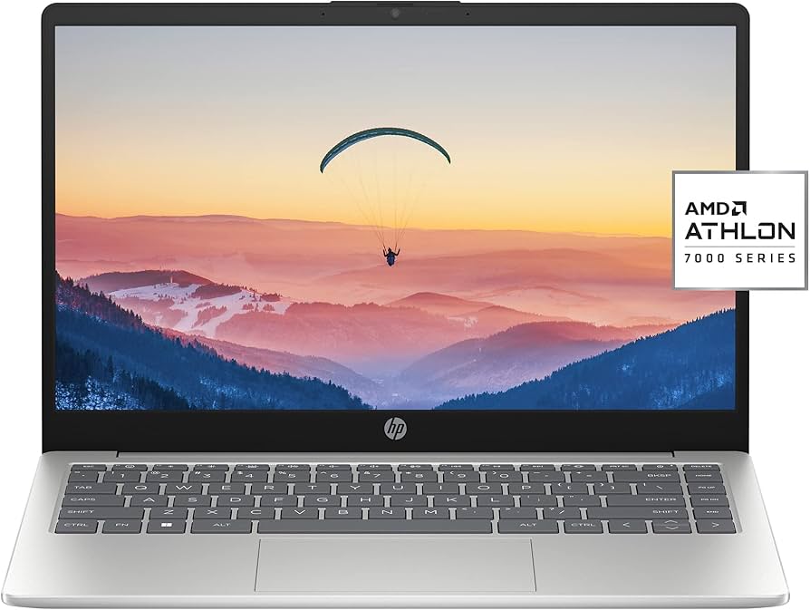 HP 14 inch Laptop, HD Display, AMD Athlon Gold 7220U, 4 GB RAM